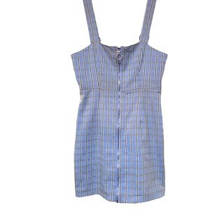 School girl Plaid Zip up Mini Dress